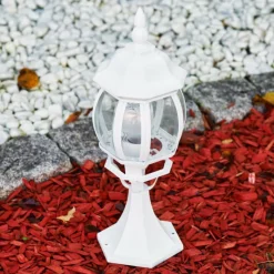 Luminaires Rustiques-hofstein Borne lumineuse Lentua Blanc, 1 lumière