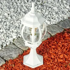 Luminaires Rustiques-hofstein Borne lumineuse Lentua Blanc, 1 lumière