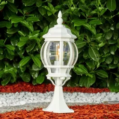 Luminaires Rustiques-hofstein Borne lumineuse Lentua Blanc, 1 lumière