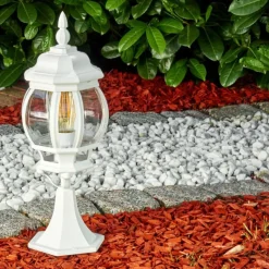 Luminaires Rustiques-hofstein Borne lumineuse Lentua Blanc, 1 lumière