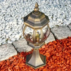 Luminaires Rustiques-hofstein Borne lumineuse Lentua Brun doré, 1 lumière