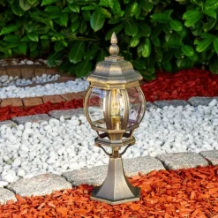 Luminaires Rustiques-hofstein Borne lumineuse Lentua Brun doré, 1 lumière