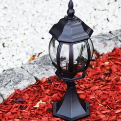 Luminaires Rustiques-hofstein Borne lumineuse Lentua Noir, 1 lumière