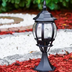 Luminaires Rustiques-hofstein Borne lumineuse Lentua Noir, 1 lumière