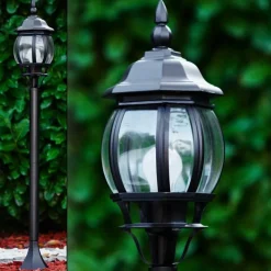 Luminaires Rustiques-hofstein Borne lumineuse Lentua Noir, 1 lumière