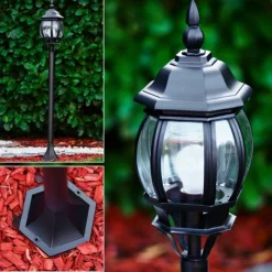 Luminaires Rustiques-hofstein Borne lumineuse Lentua Noir, 1 lumière