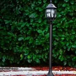 Luminaires Rustiques-hofstein Borne lumineuse Lentua Noir, 1 lumière