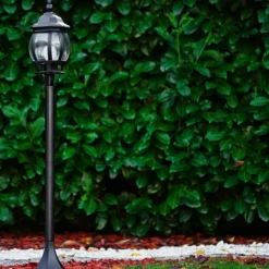 Luminaires Rustiques-hofstein Borne lumineuse Lentua Noir, 1 lumière