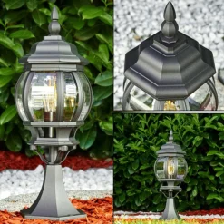 Luminaires Rustiques-hofstein Borne lumineuse Lentua Noir, 1 lumière