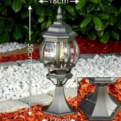 Luminaires Rustiques-hofstein Borne lumineuse Lentua Noir, 1 lumière