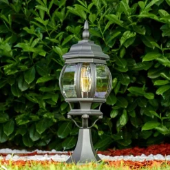 Luminaires Rustiques-hofstein Borne lumineuse Lentua Noir, 1 lumière