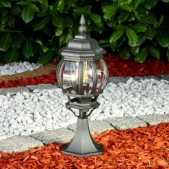 Luminaires Rustiques-hofstein Borne lumineuse Lentua Noir, 1 lumière