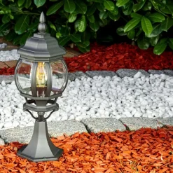 Luminaires Rustiques-hofstein Borne lumineuse Lentua Noir, 1 lumière