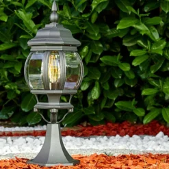 Luminaires Rustiques-hofstein Borne lumineuse Lentua Noir, 1 lumière