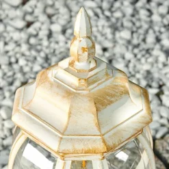 Luminaires Rustiques-hofstein Borne lumineuse Lentua Or, Blanc, 1 lumière