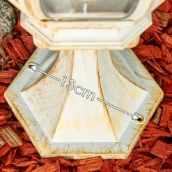 Luminaires Rustiques-hofstein Borne lumineuse Lentua Or, Blanc, 1 lumière