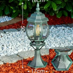 Luminaires Rustiques-hofstein Borne lumineuse Lentua Vert, Noir, 1 lumière