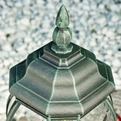 Luminaires Rustiques-hofstein Borne lumineuse Lentua Vert, Noir, 1 lumière