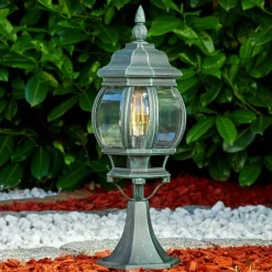 Luminaires Rustiques-hofstein Borne lumineuse Lentua Vert, Noir, 1 lumière