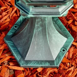 Luminaires Rustiques-hofstein Borne lumineuse Lentua Vert, Noir, 1 lumière