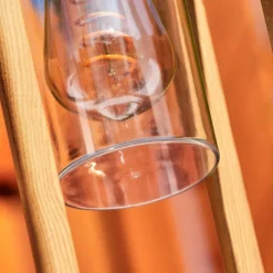 Style Boho-Chic-hofstein Borne lumineuse Leset Brun, Couleur bois, 1 lumière