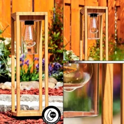 Style Boho-Chic-hofstein Borne lumineuse Leset Brun, Couleur bois, 1 lumière