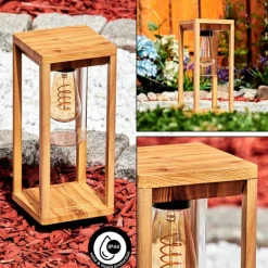 Style Boho-Chic-hofstein Borne lumineuse Leset Brun, Couleur bois, 1 lumière