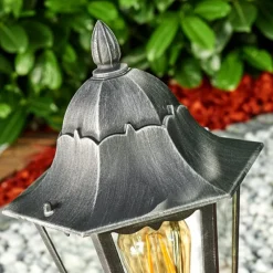 Luminaires Rustiques-hofstein Borne lumineuse Lignac Noir, Argenté, 1 lumière