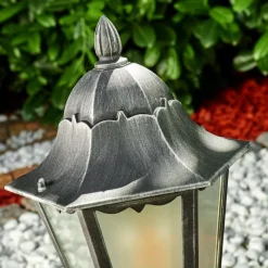 Luminaires Rustiques-hofstein Borne lumineuse Lignac Noir, Argenté, 1 lumière