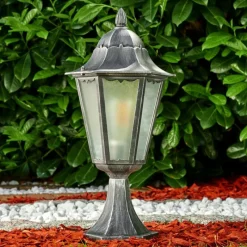 Luminaires Rustiques-hofstein Borne lumineuse Lignac Noir, Argenté, 1 lumière