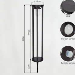 hofstein Borne lumineuse Lokpano LED Noir, Blanc, 1 lumière, Détecteur de mouvement