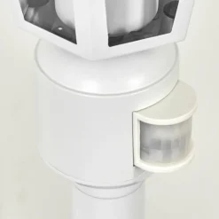 Luminaires Rustiques-hofstein Borne lumineuse Loria Blanc, 1 lumière, Détecteur de mouvement