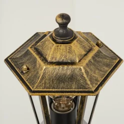 Luminaires Rustiques-hofstein Borne lumineuse Loria Brun, Or, Noir, 1 lumière, Détecteur de mouvement