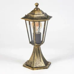 Luminaires Rustiques-hofstein Borne lumineuse Loria Brun, Or, Noir, 1 lumière