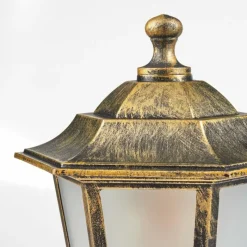 Luminaires Rustiques-hofstein Borne lumineuse Loria Brun, Or, Noir, 1 lumière