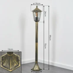 Luminaires Rustiques-hofstein Borne lumineuse Loria Brun, Or, Noir, 1 lumière