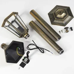 Luminaires Rustiques-hofstein Borne lumineuse Loria Brun, Or, Noir, 1 lumière