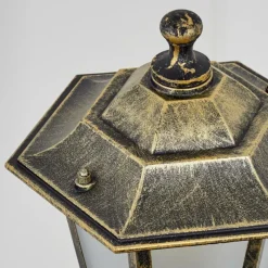 Luminaires Rustiques-hofstein Borne lumineuse Loria Brun, Or, Noir, 1 lumière