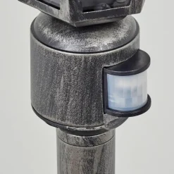 Luminaires Rustiques-hofstein Borne lumineuse Loria Noir, Argenté, 1 lumière, Détecteur de mouvement