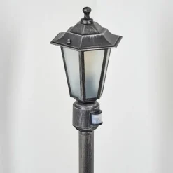 Luminaires Rustiques-hofstein Borne lumineuse Loria Noir, Argenté, 1 lumière, Détecteur de mouvement