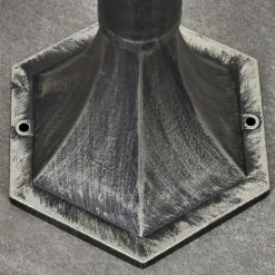 Luminaires Rustiques-hofstein Borne lumineuse Loria Noir, Argenté, 1 lumière, Détecteur de mouvement