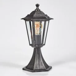 Luminaires Rustiques-hofstein Borne lumineuse Loria Noir, Argenté, 1 lumière