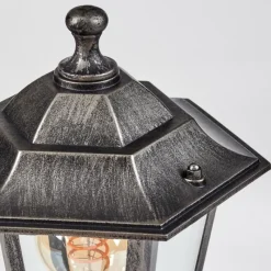 Luminaires Rustiques-hofstein Borne lumineuse Loria Noir, Argenté, 1 lumière