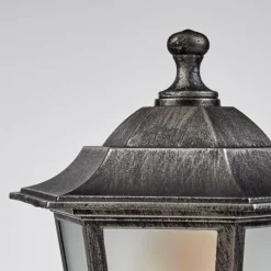 Luminaires Rustiques-hofstein Borne lumineuse Loria Noir, Argenté, 1 lumière