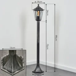 Luminaires Rustiques-hofstein Borne lumineuse Loria Noir, Argenté, 1 lumière