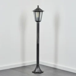 Luminaires Rustiques-hofstein Borne lumineuse Loria Noir, Argenté, 1 lumière