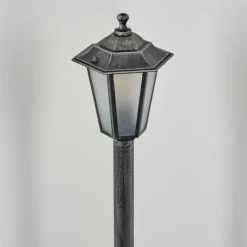 Luminaires Rustiques-hofstein Borne lumineuse Loria Noir, Argenté, 1 lumière