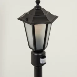 Luminaires Rustiques-hofstein Borne lumineuse Loria Noir, 1 lumière, Détecteur de mouvement