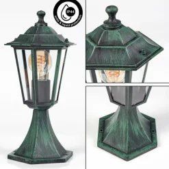 Luminaires Rustiques-hofstein Borne lumineuse Loria Vert, Noir, 1 lumière