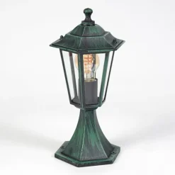 Luminaires Rustiques-hofstein Borne lumineuse Loria Vert, Noir, 1 lumière